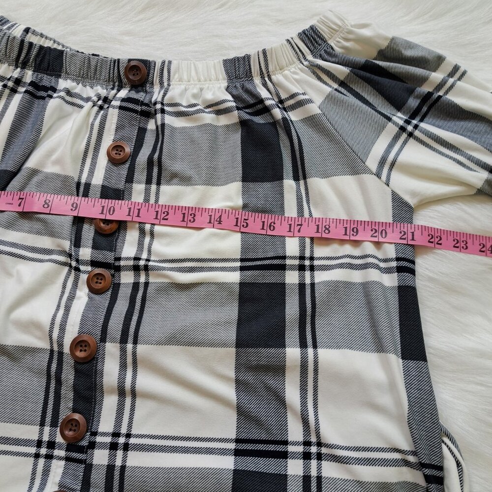 J For Justify Ultrasoft Off Shoulder Plaid Belted Dress 1X - Picture 8 of 9